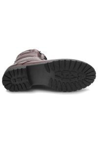 Bordowe Botki Damskie Simen Modne Skórzane Buty. Okazja: na co dzień. Zapięcie: sznurówki. Kolor: czerwony. Materiał: skóra. Styl: casual #5