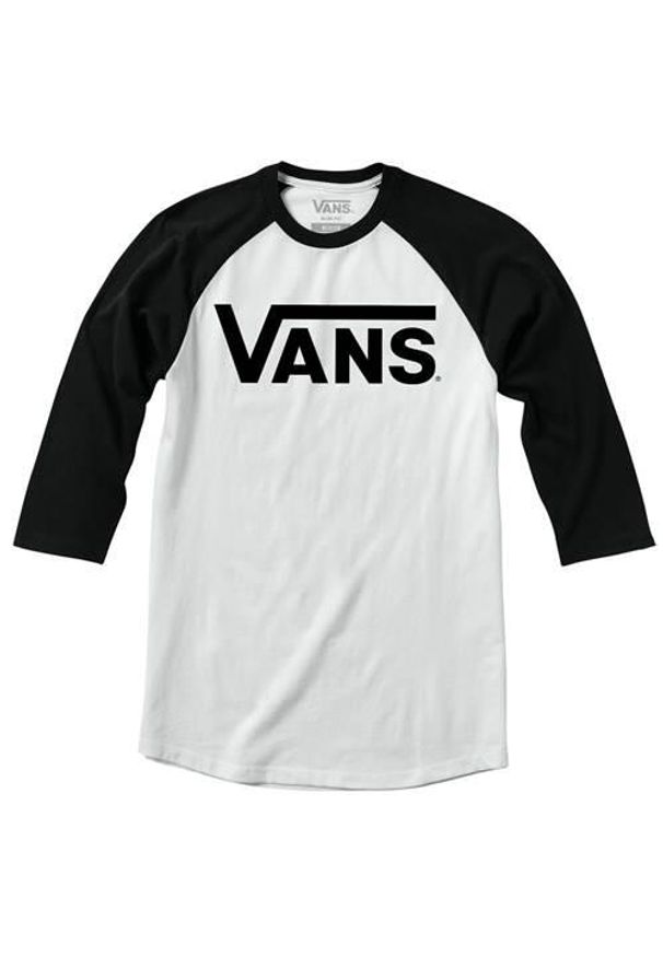 Koszulka sportowa męska Vans Classic Raglan. Kolor: biały. Materiał: bawełna. Długość rękawa: raglanowy rękaw. Długość: długie. Styl: sportowy