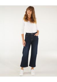 Unisono - GŁADKIE KULOTY Z DENIMU 42-9065 BLU SCUR. Materiał: denim. Wzór: gładki