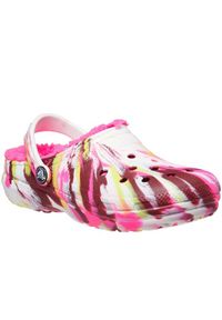 Klapki dziecięce Crocs Classic Lined Marbled ocieplane. Kolor: różowy