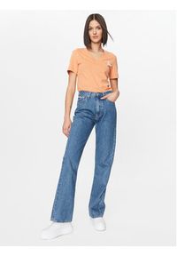 Calvin Klein Jeans T-Shirt J20J221429 Pomarańczowy Regular Fit. Kolor: pomarańczowy. Materiał: bawełna #4