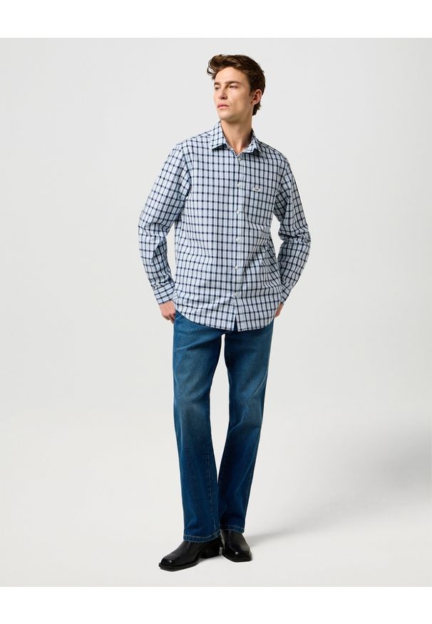 Wrangler - MESKA KOSZULA WRANGLER 1 PKT SHIRT CERULEAN 112371552