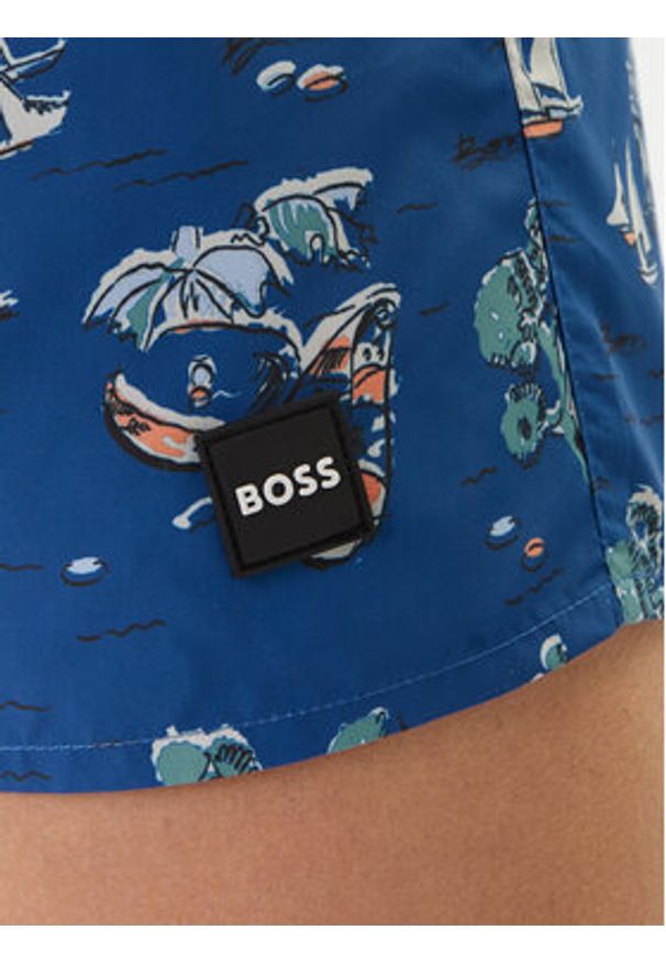 BOSS Szorty kąpielowe Piranha 50508844 Niebieski Regular Fit. Kolor: niebieski. Materiał: syntetyk