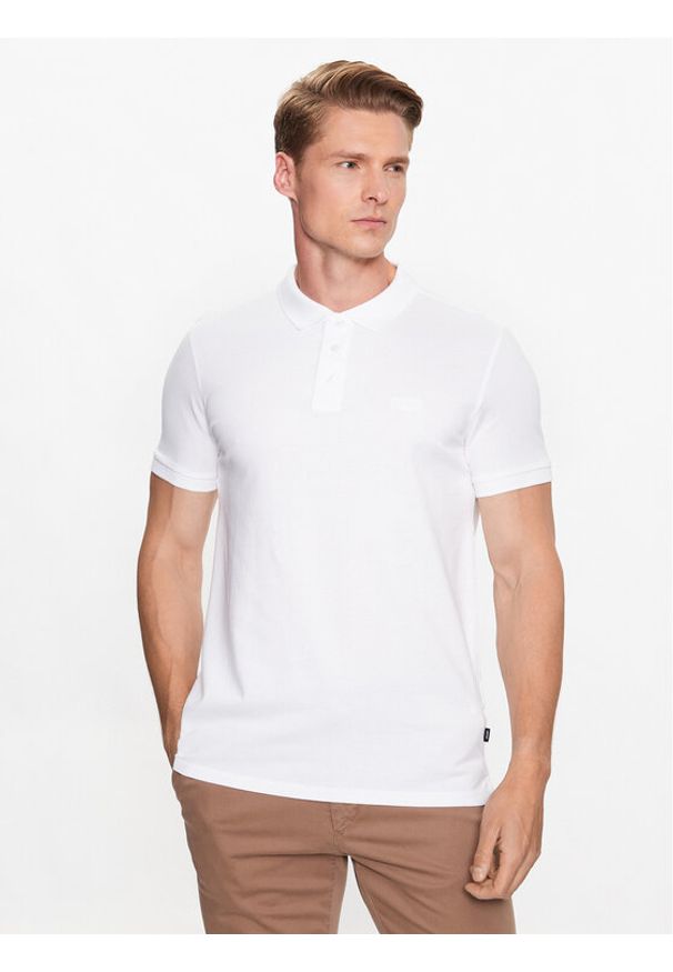 JOOP! Jeans Polo 30037520 Biały Modern Fit. Typ kołnierza: polo. Kolor: biały. Materiał: bawełna