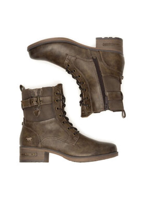 Mustang Trzewiki 1229-521 Brązowy. Kolor: brązowy. Materiał: materiał