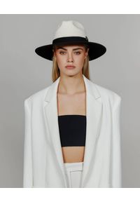 LESHKA - Biało-czarny kapelusz filcowy Fedora. Kolor: czarny #5