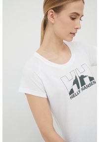 Helly Hansen - T-shirt. Okazja: na co dzień. Kolor: biały. Materiał: dzianina. Wzór: gładki. Styl: casual #2
