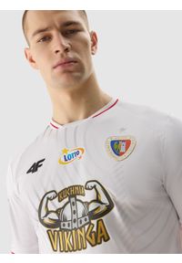 4f - Koszulka klubowa wyjazdowa z sezonu 2023/24 męska 4F x Piast Gliwice - biała. Kolor: biały. Materiał: dzianina