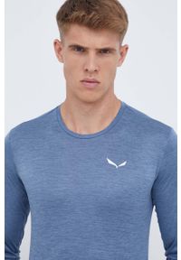 Salewa longsleeve sportowy Puez Melange kolor niebieski melanżowy. Kolor: niebieski. Materiał: materiał. Długość rękawa: długi rękaw. Wzór: melanż. Styl: sportowy #2