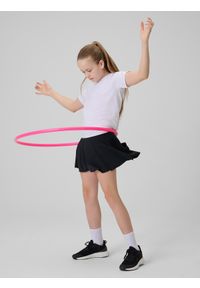 4f - 4F Koszulka sportowa szybkoschnąca dziewczęca - biała 134/140 (8-10 lat). Kolor: biały. Materiał: materiał. Długość rękawa: raglanowy rękaw. Sezon: lato. Styl: sportowy #2