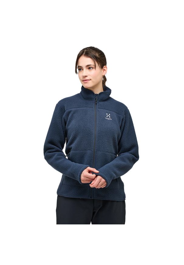 Damski polar Haglöfs Mossa Pile. Kolor: niebieski. Materiał: polar. Sport: turystyka piesza