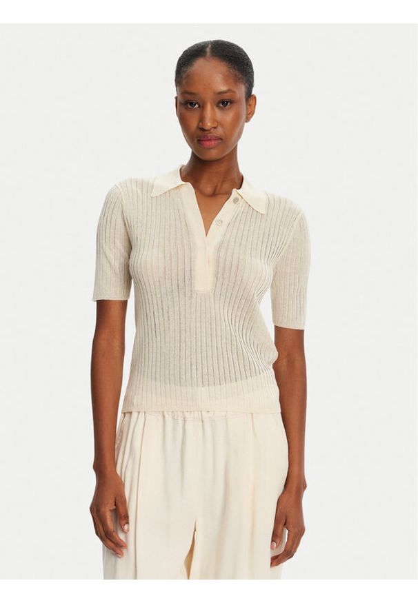 Marella Sweter Torbole 2513361145 Biały Slim Fit. Kolor: biały. Materiał: wiskoza