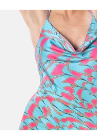 COSEL - Wzorzysta sukienka mini Bora Bora. Kolor: niebieski. Materiał: materiał. Długość rękawa: na ramiączkach. Wzór: nadruk. Sezon: lato. Długość: mini