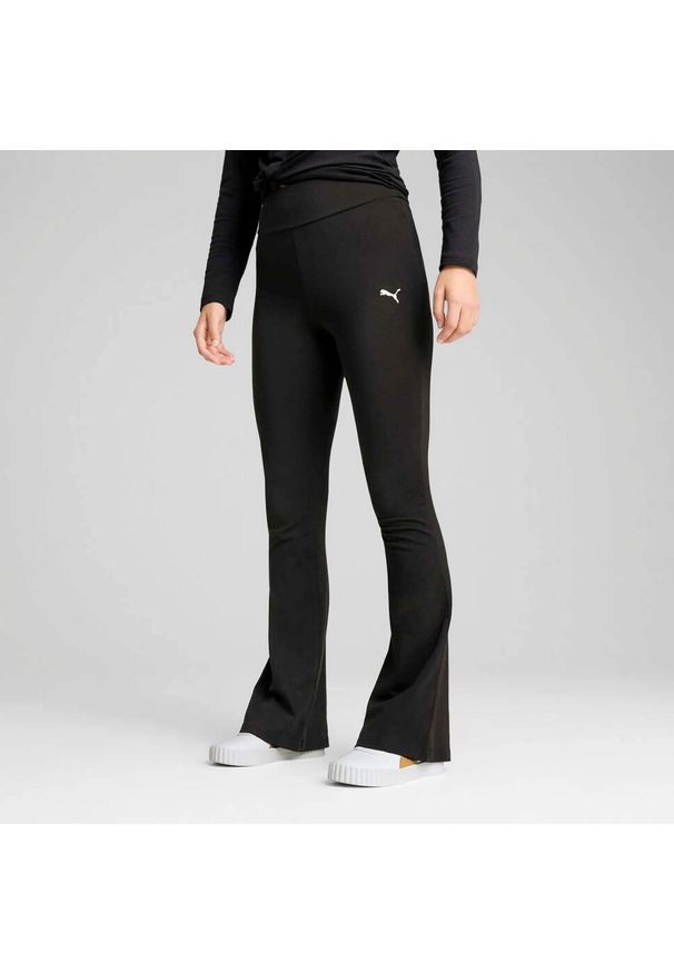 Spodnie sportowe damskie Puma 63154201. Stan: podwyższony. Kolor: czarny. Materiał: bawełna