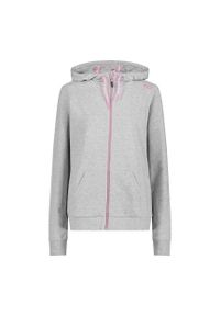 Bluza damska z kapturem CMP. Typ kołnierza: kaptur. Kolor: szary. Styl: sportowy. Sport: turystyka piesza #1
