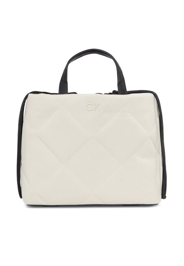 Calvin Klein Torebka Quilt Shopper_Canvas K60K611756 K60K611756 Écru. Materiał: skórzane