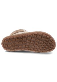 Beżowe Trzewiki Wasak Ocieplane Buty Damskie Barefoot. Okazja: na co dzień, na spacer. Kolor: beżowy. Materiał: skóra. Wzór: grochy. Styl: casual #4
