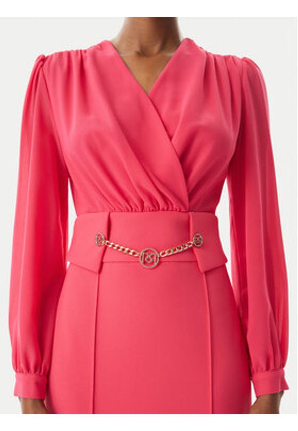 Rinascimento Sukienka koktajlowa CFC0123289003 Różowy Regular Fit. Kolor: różowy. Materiał: syntetyk. Styl: wizytowy