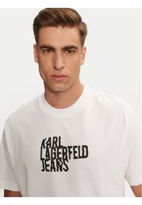 Karl Lagerfeld Jeans T-Shirt 246D1711 Biały Regular Fit. Kolor: biały. Materiał: bawełna