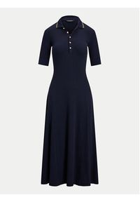 Lauren Ralph Lauren - LAUREN RALPH LAUREN Sukienka codzienna 200957638001 Granatowy Slim Fit. Okazja: na co dzień. Kolor: niebieski. Materiał: bawełna. Typ sukienki: proste. Styl: casual
