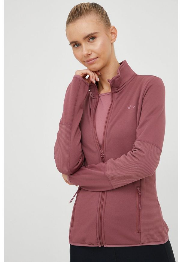 Only Play bluza treningowa Jetta kolor fioletowy. Kolor: fioletowy. Materiał: skóra, dzianina
