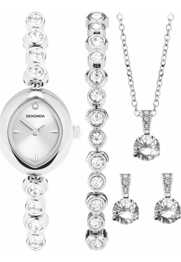 Zegarek Sekonda Zegarek damski Sekonda 49034 CYRKONIE srebrny. Kolor: srebrny