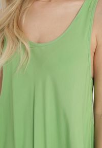 Born2be - Zielona Rozkloszowana Sukienka z Bawełny Tesaxelle. Okazja: na co dzień. Kolor: zielony. Materiał: bawełna. Typ sukienki: proste. Styl: klasyczny, casual, elegancki, wizytowy #7