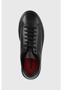 Hugo - HUGO sneakersy skórzane Quiver 50473914.003 kolor czarny. Nosek buta: okrągły. Zapięcie: sznurówki. Kolor: czarny. Materiał: skóra #2
