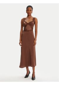 BARDOT Sukienka koktajlowa Emory Lace Slip 58603DB Brązowy Regular Fit. Kolor: brązowy. Materiał: syntetyk. Styl: wizytowy