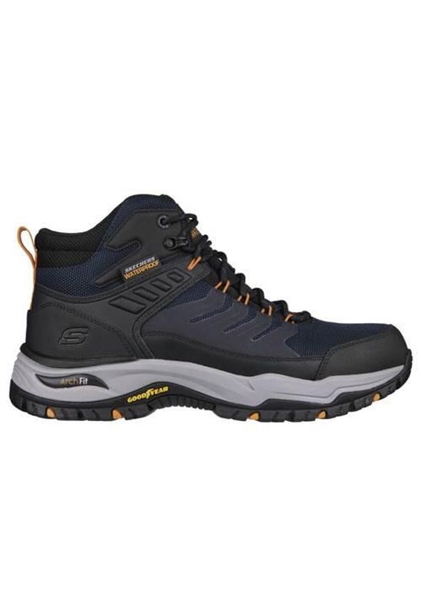 skechers - Buty trekkingowe męskie Skechers 204634NVBK. Wysokość cholewki: za kostkę. Kolor: niebieski. Materiał: materiał, skóra, syntetyk. Szerokość cholewki: normalna