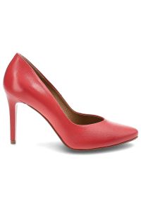 Czerwone Czółenka Clasicco Damskie Eleganckie Obuwie. Okazja: na co dzień, na randkę. Zapięcie: bez zapięcia. Kolor: czerwony. Szerokość cholewki: normalna. Wzór: gładki. Materiał: skóra. Obcas: na obcasie. Styl: elegancki. Wysokość obcasa: średni #4