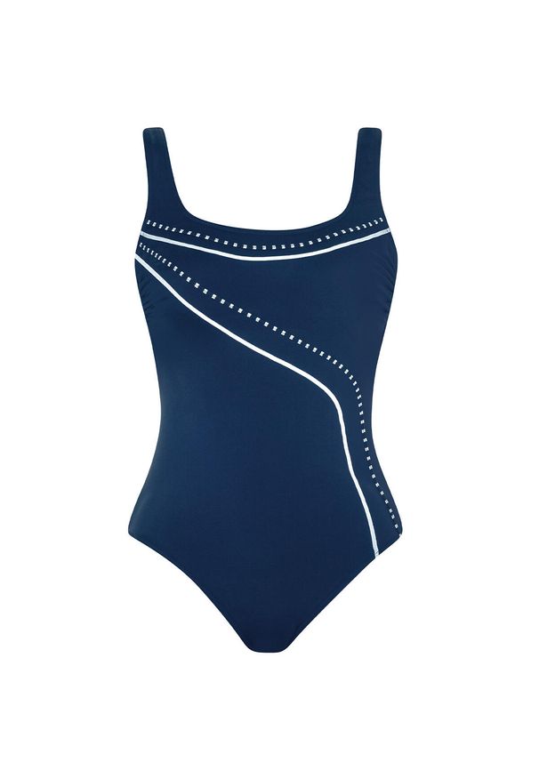 SUNMARIN - Strój kąpielowy Basic. Kolor: niebieski. Materiał: poliester. Wzór: nadruk