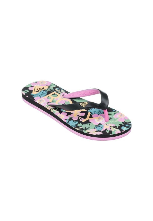 Roxy - Klapki dla Dziewczynki TAHITI Czarny. Kolor: czarny. Materiał: syntetyk. Wzór: paski. Styl: sportowy