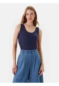 United Colors of Benetton - United Colors Of Benetton Top 37UJE8398 Granatowy Regular Fit. Kolor: niebieski. Materiał: len