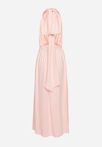 Born2be - Różowa Koktajlowa Sukienka Multiway z Wiskozą i Wiązaniem na Szyi Lilazza. Okazja: na imprezę. Typ kołnierza: dekolt w kształcie V. Kolor: różowy. Materiał: wiskoza. Typ sukienki: rozkloszowane. Styl: wizytowy #4