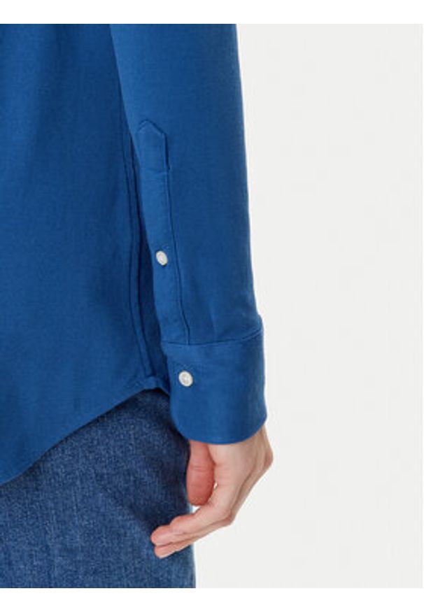 Polo Ralph Lauren Koszula 211924258024 Niebieski Slim Fit. Typ kołnierza: polo. Kolor: niebieski. Materiał: bawełna