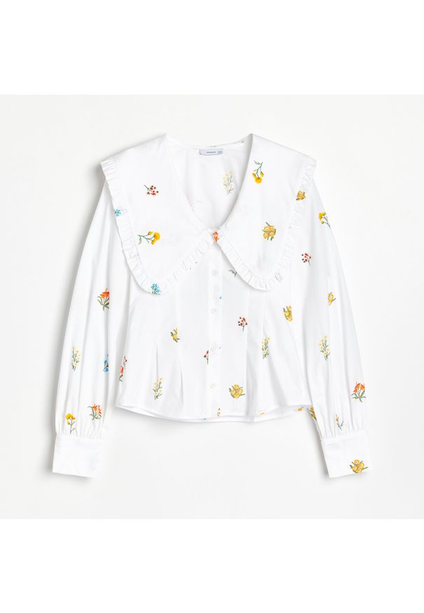 Reserved - Bawełniana koszula w drobne kwiaty - Wielobarwny. Materiał: bawełna. Wzór: kwiaty