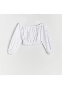 Reserved - Bluzka z odkrytymi ramionami - Biały. Kolor: biały #1