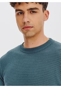 Pako Lorente - PAKO LORENTE - Turkusowy sweter męski. Kolor: turkusowy, brązowy. Materiał: poliamid, bawełna. Sezon: jesień #3