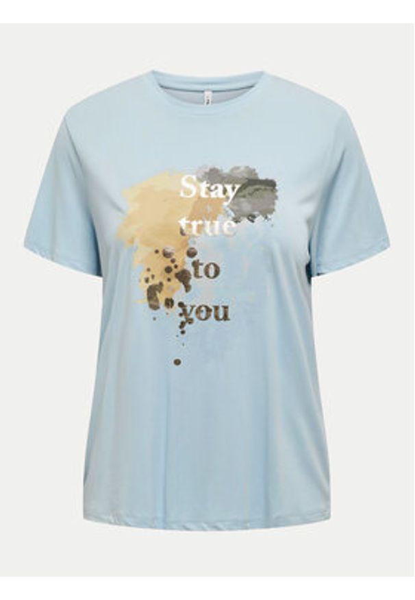 only - ONLY T-Shirt 15303212 Błękitny Regular Fit. Kolor: niebieski. Materiał: syntetyk
