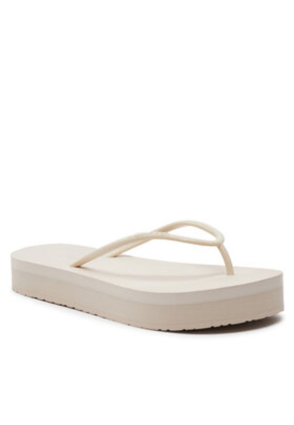 Calvin Klein Japonki Flatform Ff Deboss Logo Tpu HW0HW01977 Beżowy. Kolor: beżowy. Materiał: syntetyk