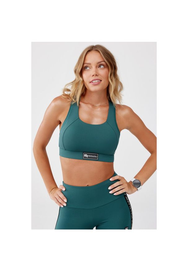 ROUGH RADICAL - Stanik fitness cardio Rough Radical Sports Bra Brush Pro. Kolor: zielony. Sport: fitness