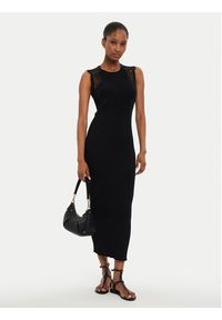 TwinSet - TWINSET Sukienka dzianinowa 242TP3190 Czarny Slim Fit. Kolor: czarny. Materiał: syntetyk, wiskoza #5