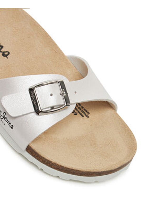 Pepe Jeans Klapki PLS90615 Biały. Kolor: biały. Materiał: skóra
