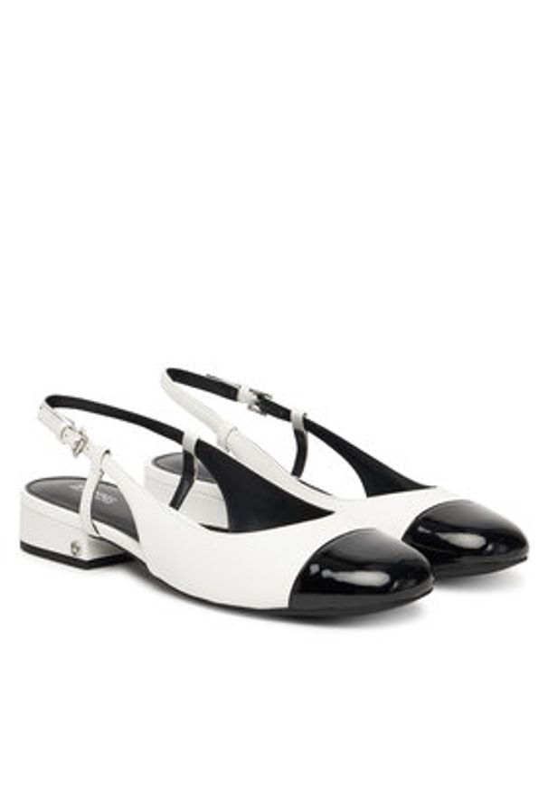 MICHAEL Michael Kors Baleriny Perla 40R4PLFP1L Biały. Kolor: biały. Materiał: skóra