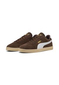 Puma - Sneakersy zamszowe unisex PUMA Club II PUMA Flat Bronze White Gold Brown. Kolor: żółty, zielony, wielokolorowy, brązowy, biały. Materiał: zamsz. Sport: turystyka piesza