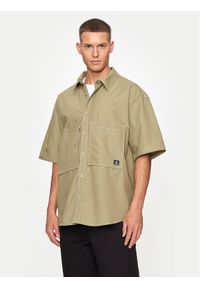 Converse Koszula M Wordmark Utility Shirt 10026433-A02 Khaki Regular Fit. Kolor: brązowy. Materiał: bawełna