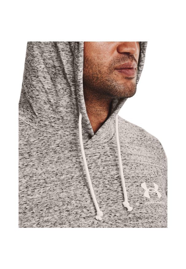 Under Armour - Bluza męska z kapturem UNDER ARMOUR UA RIVAL TERRY LC HD. Typ kołnierza: kaptur. Kolor: szary. Sport: turystyka piesza