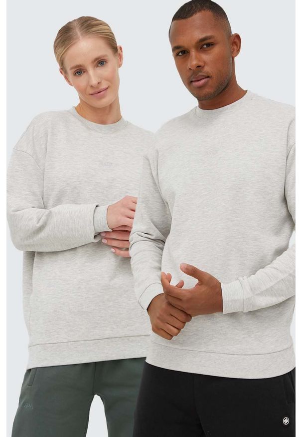 ARKK Copenhagen - Arkk Copenhagen bluza unisex kolor szary melanżowa. Kolor: szary. Materiał: dzianina. Wzór: melanż