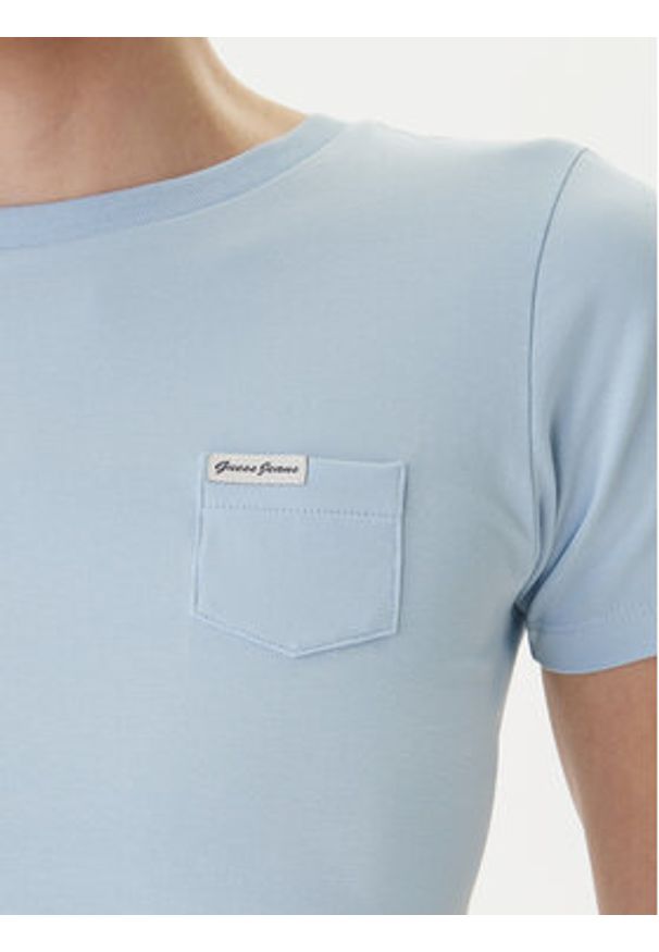 Guess T-Shirt W5RI52 J1314 Błękitny Regular Fit. Kolor: niebieski. Materiał: bawełna